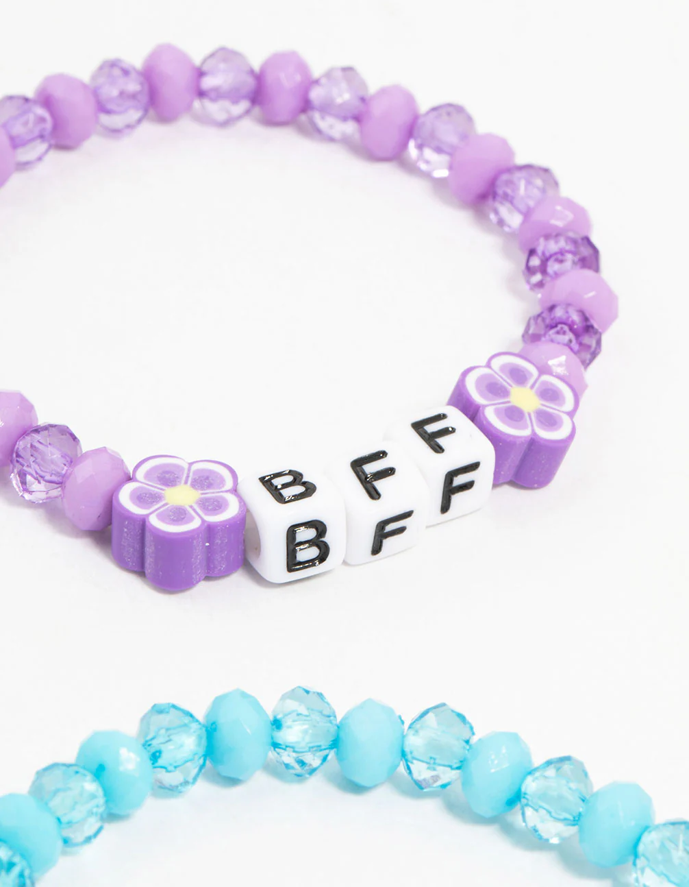 Kids Beaded Floral BFF Stretch Bracelets 5-Pack - Image 3