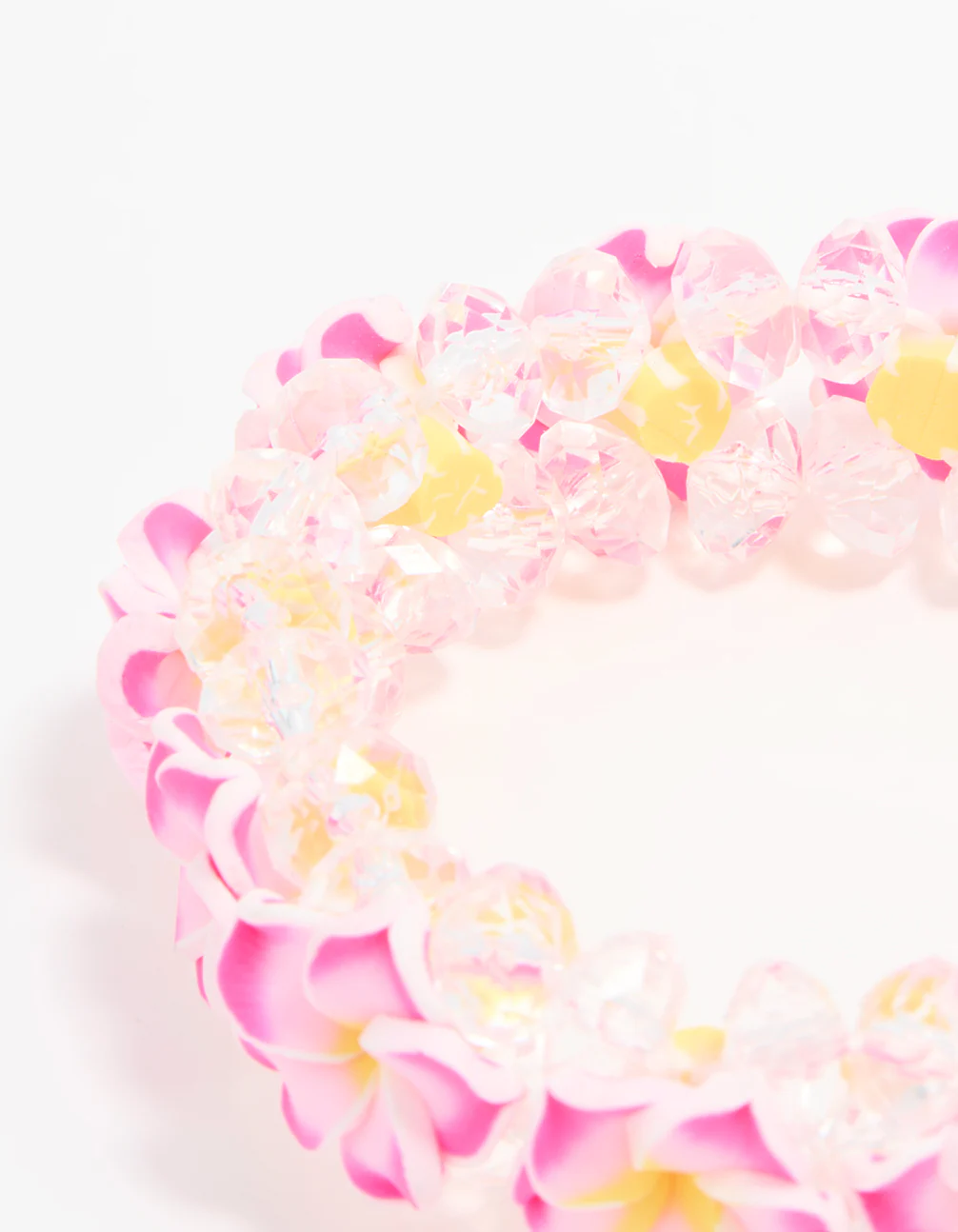 Kids Beaded Frangipani Flower Stretch Bracelet - Image 3