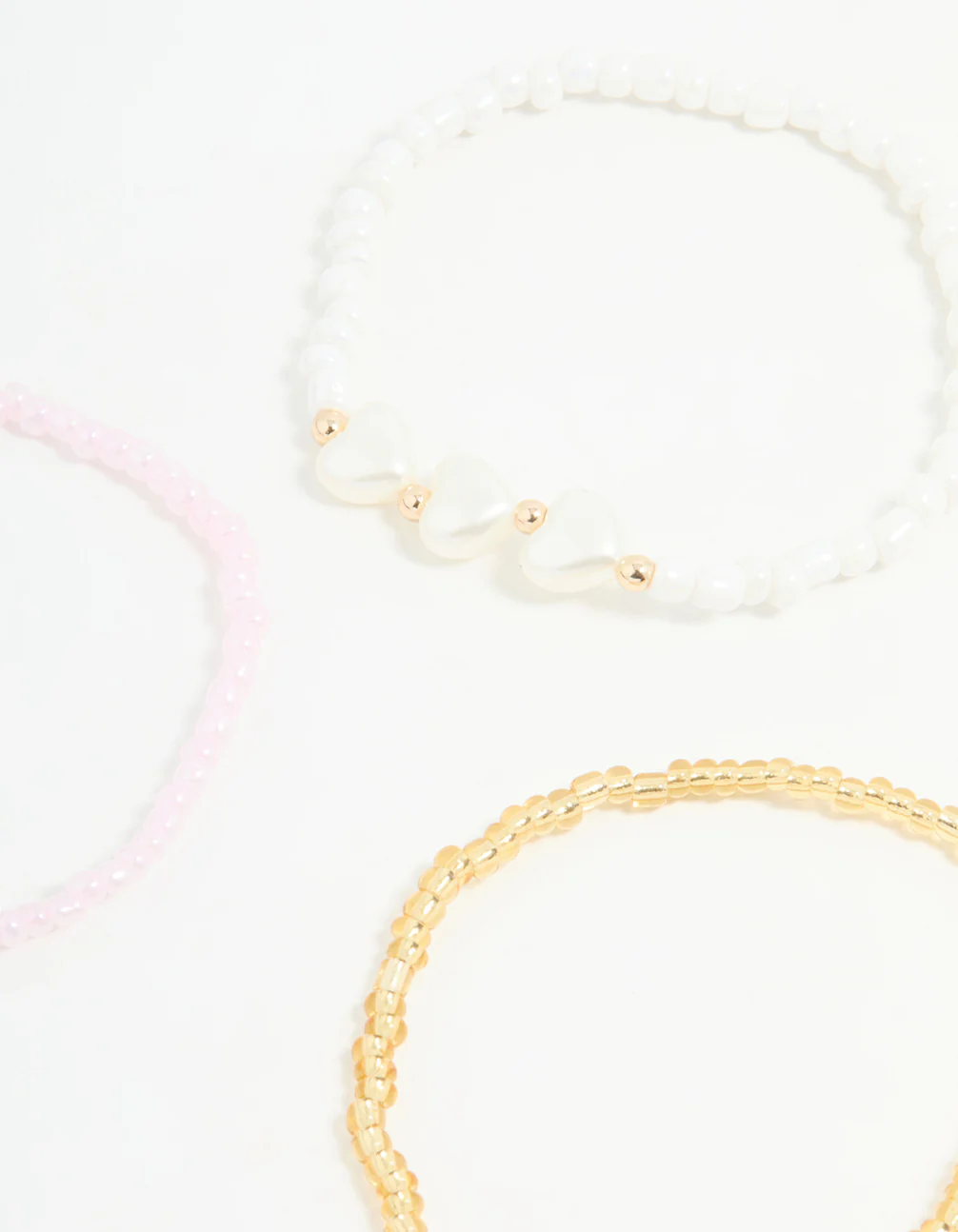 Kids Beaded Heart & Mixed Stretch Bracelets 5-Pack - Image 2