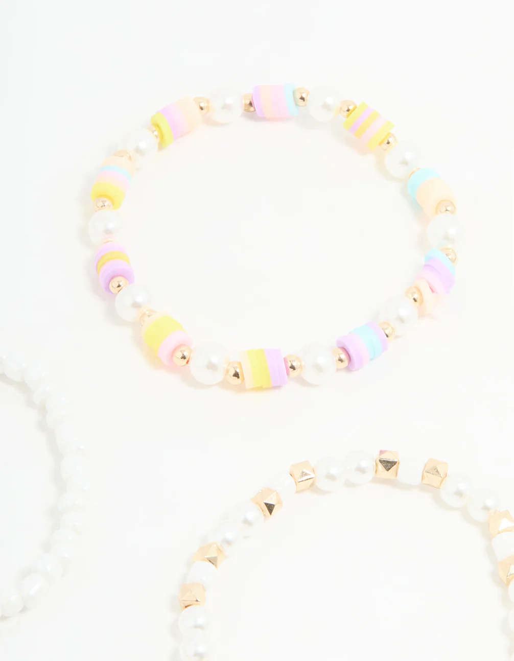 Kids Beaded Heart & Mixed Stretch Bracelets 5-Pack - Image 3