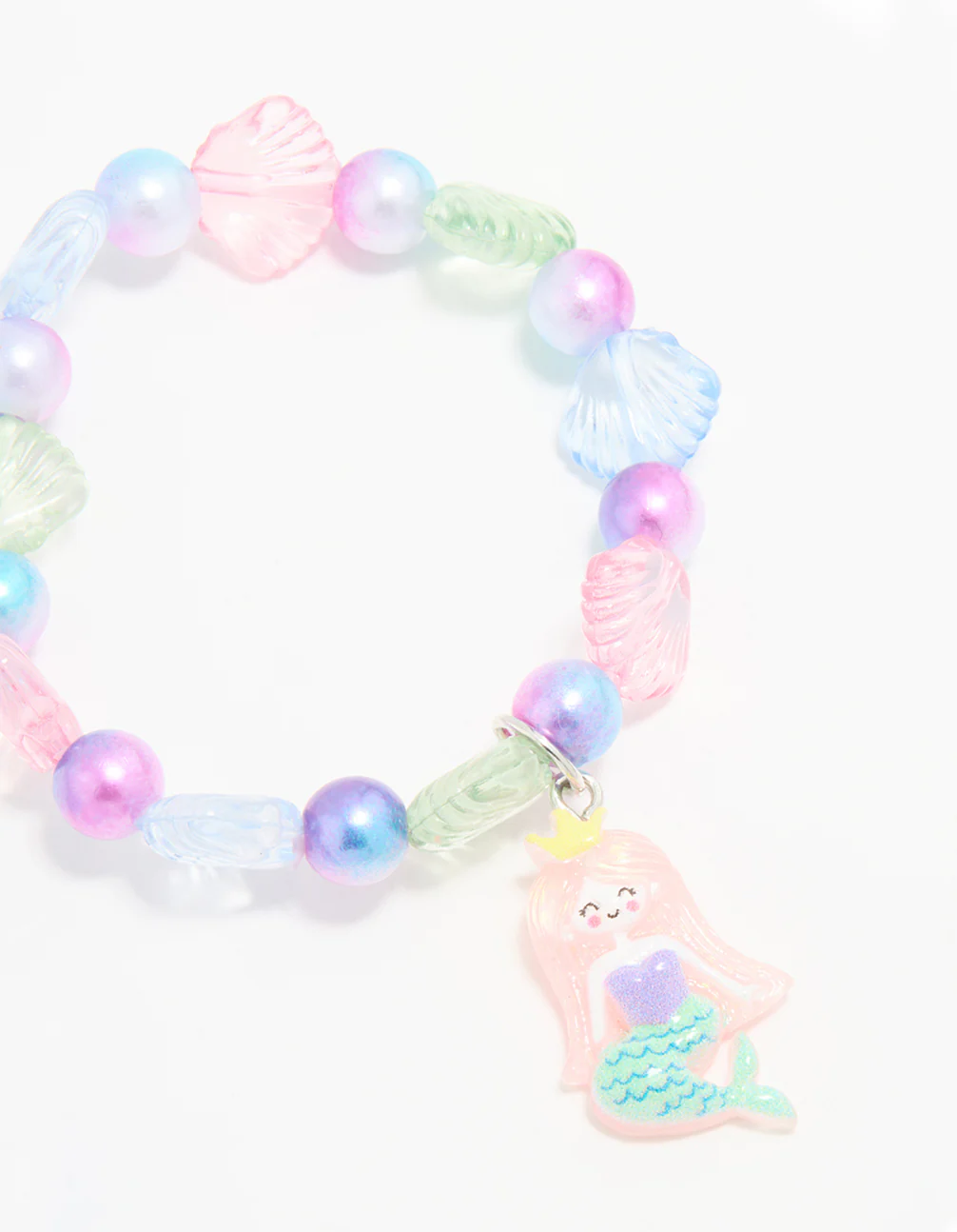 Kids Beaded Mermaid & Shell Stretch Bracelets 2-Pack - Image 3