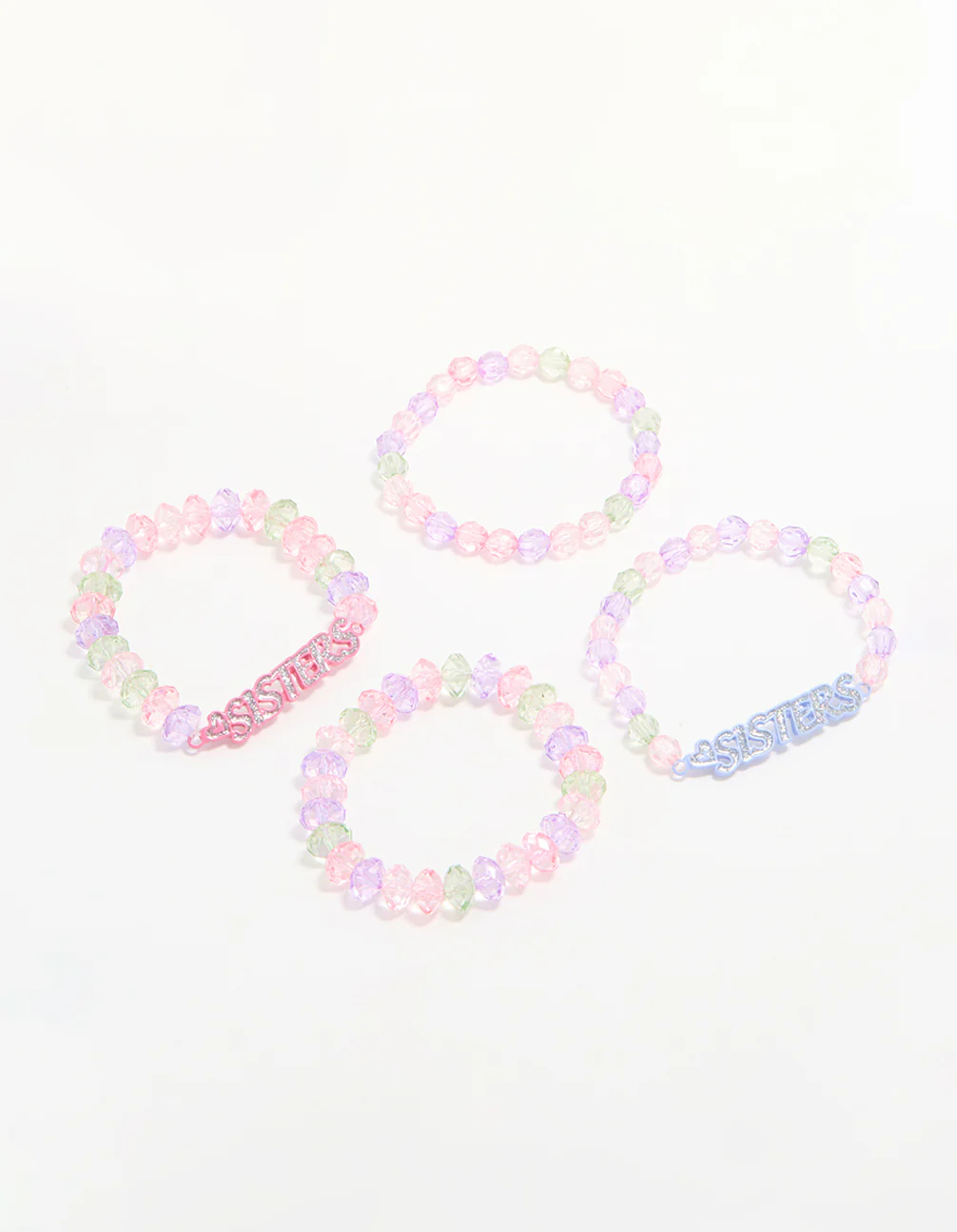 Kids Beaded Sister Stretch Bracelets 4-Pack