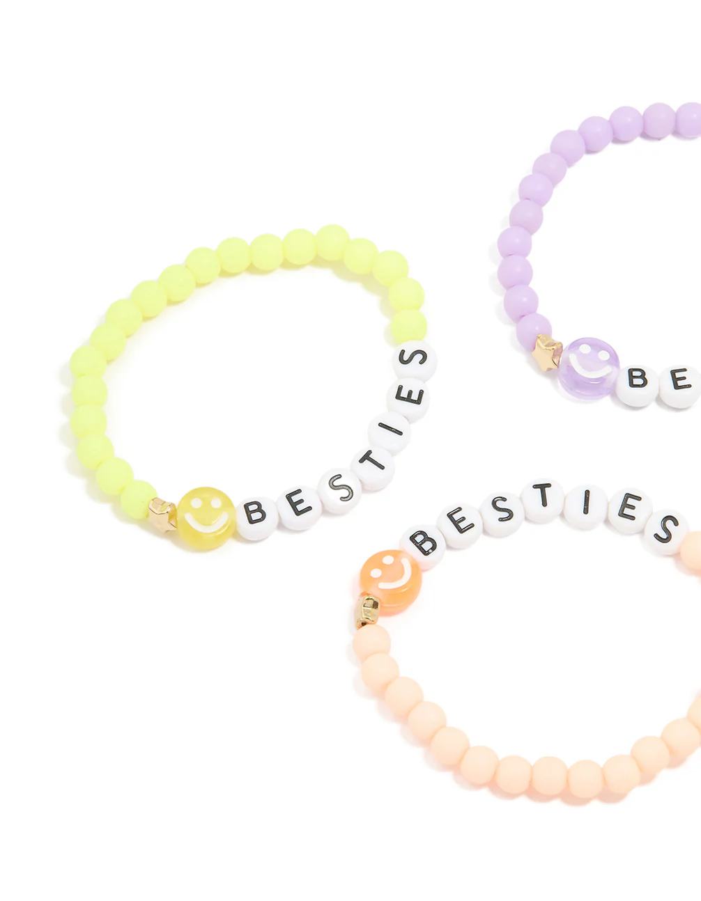 Kids Beaded Smiley Besties Bracelets 5-Pack - Image 2