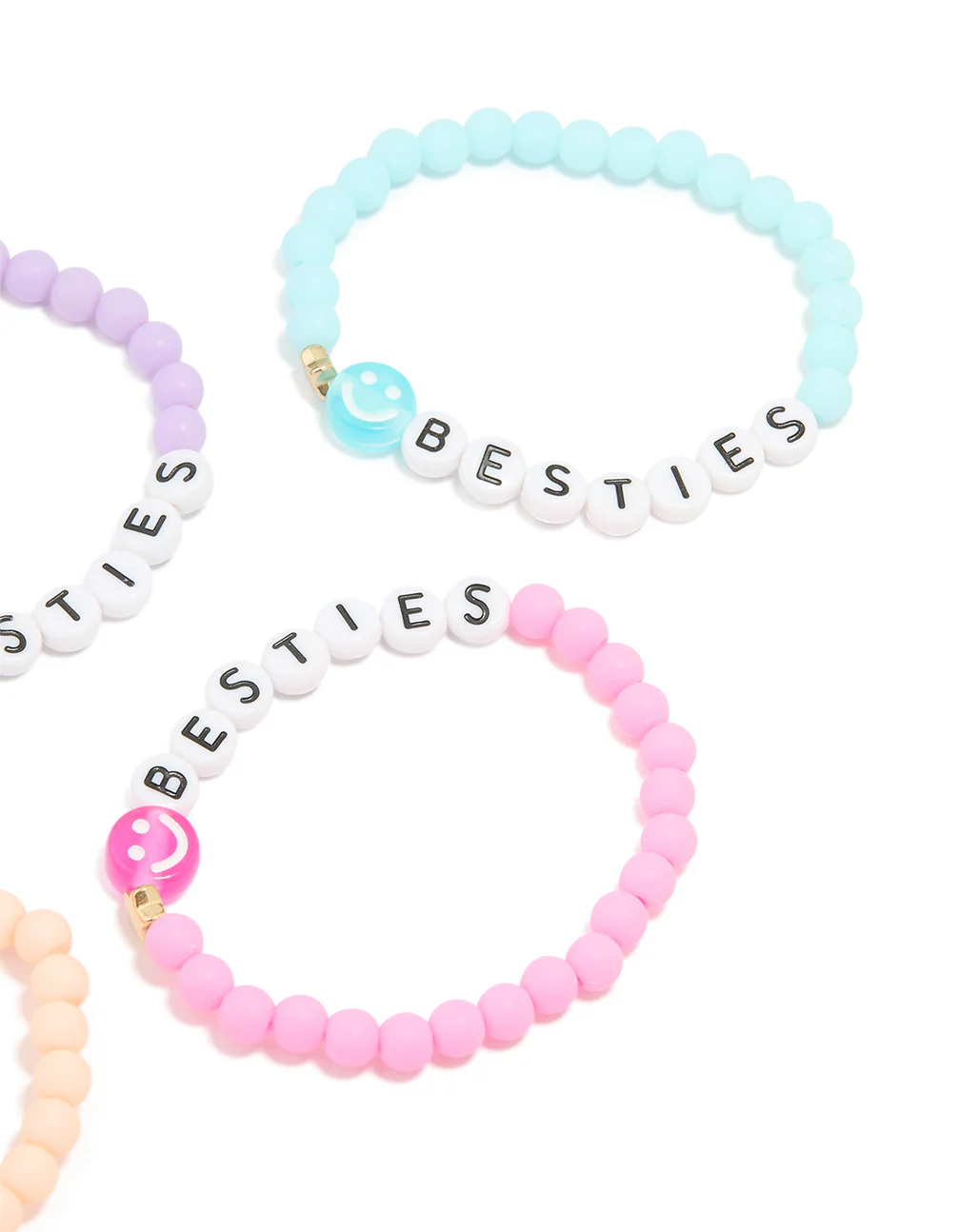Kids Beaded Smiley Besties Bracelets 5-Pack - Image 3