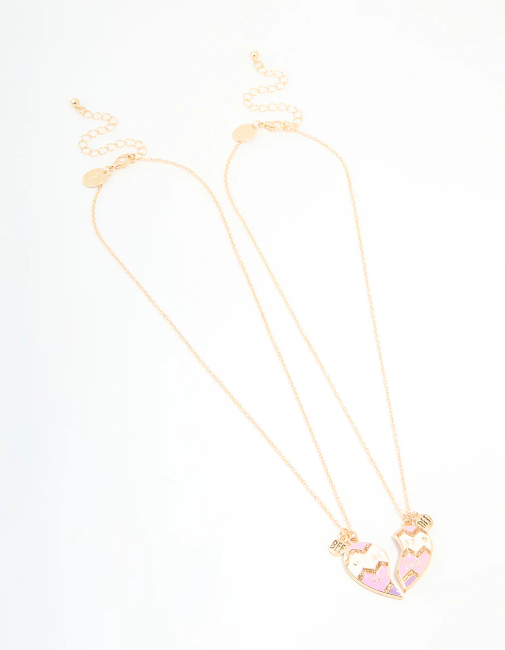 Kids Gold BFF Heart Necklaces 2-Pack - Image 2
