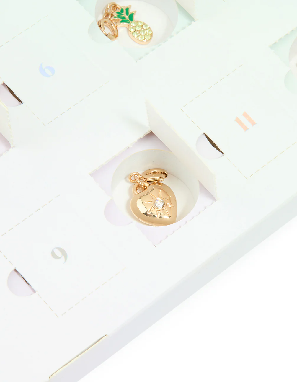 Kids Blue Gold Charm Bracelet 12-Day Advent Calendar - Image 5
