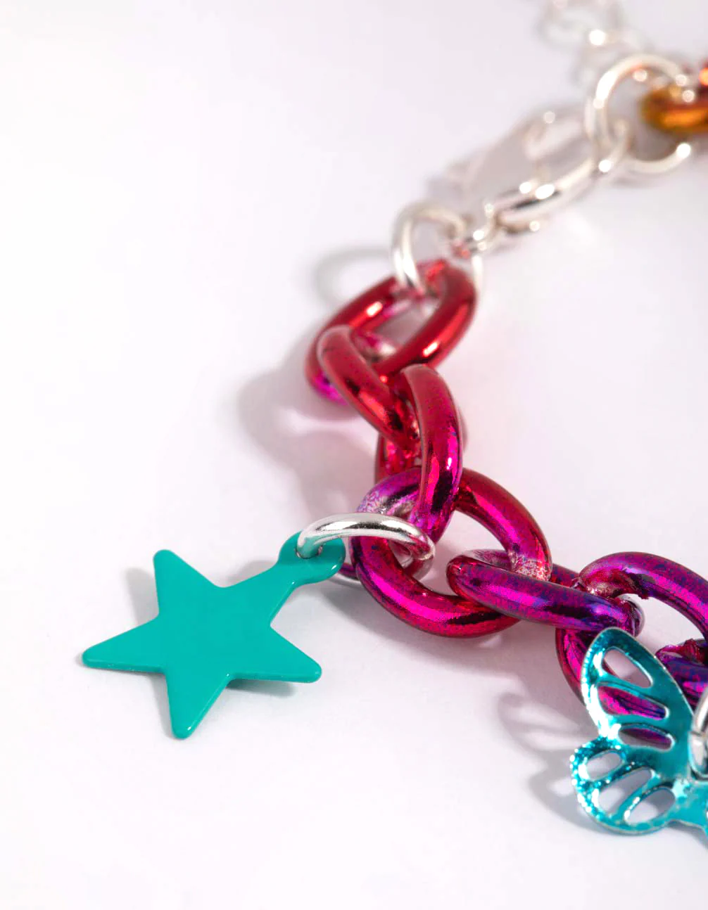 Kids Matte Rainbow Ombre Charm Bracelet - Image 3