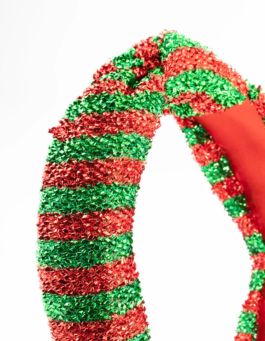 Kids Fabric Crinkle Stripe Knot Headband - Image 2
