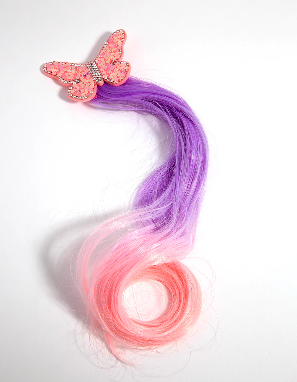 Kids Fabric Faux Hair Butterfly Clip - Image 2