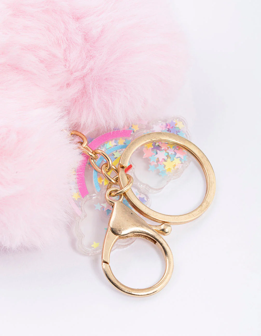 Kids Fabric Heart Pom Pom Key Ring - Image 2
