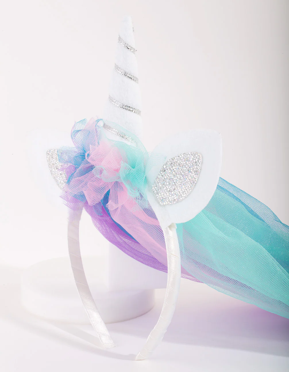 Kids Unicorn Rainbow Veil Headband - Image 3