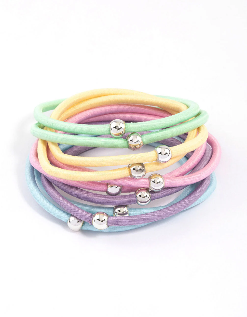 Kids Fabric Rainbow Hair Tie 10-Pack - Image 2