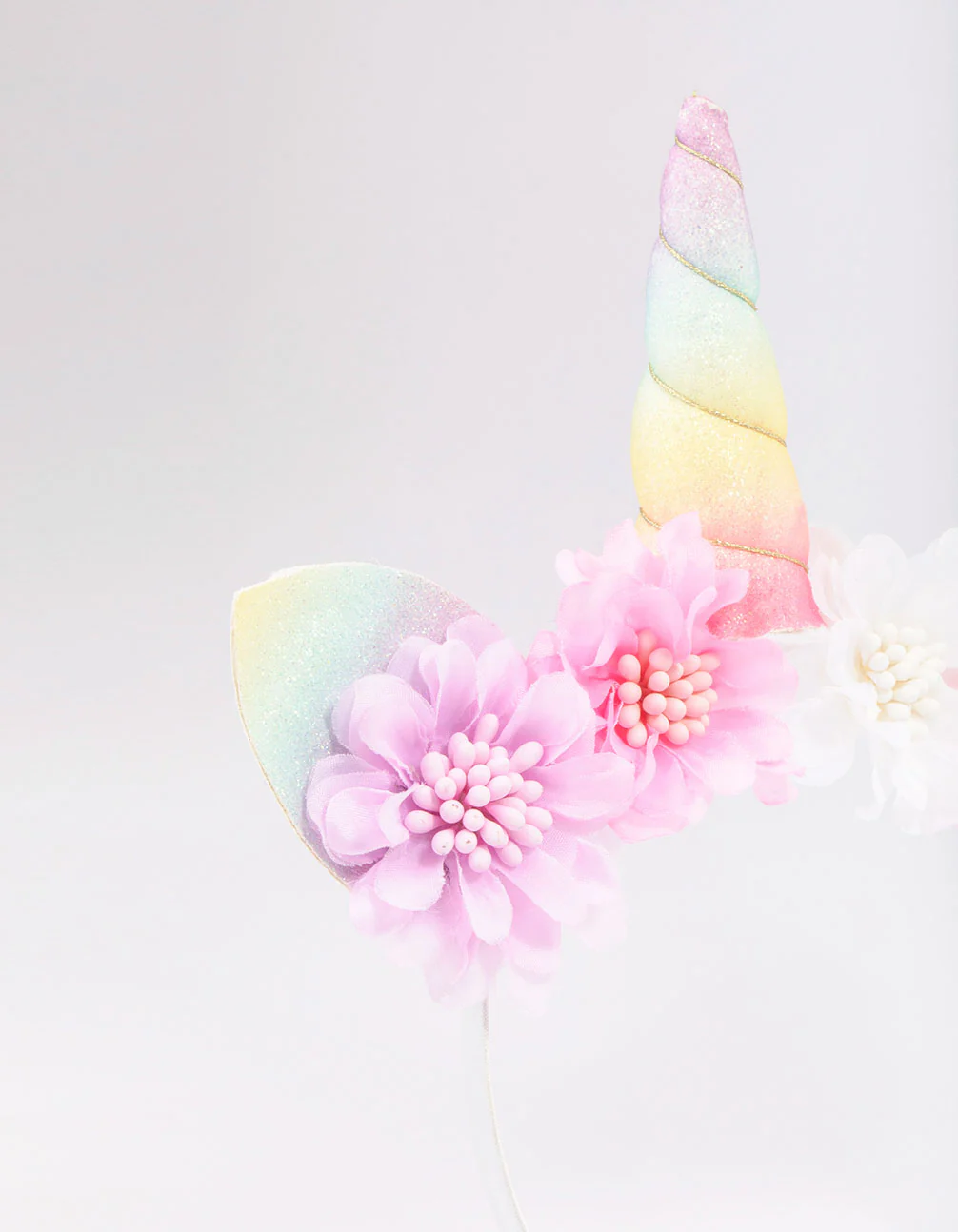 Kids Rainbow Unicorn & Flower Headband - Image 3