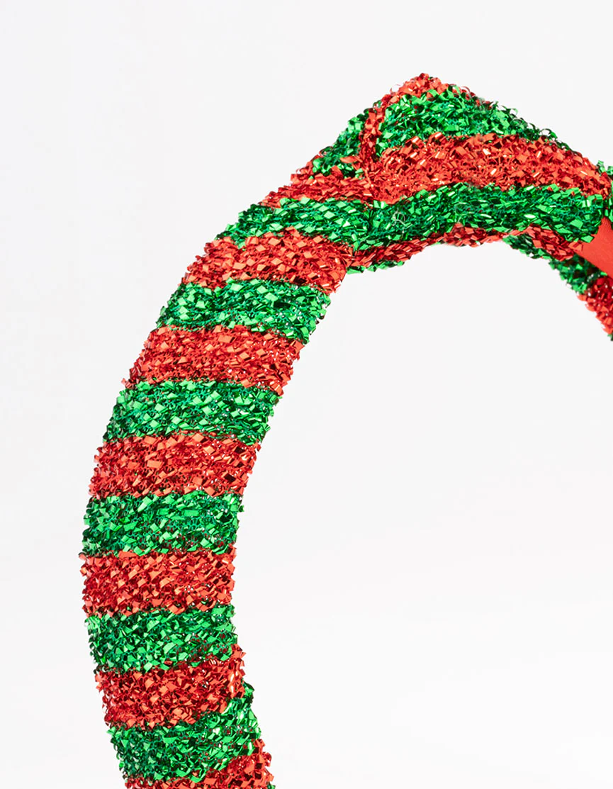 Kids Fabric Christmas Stripe Knotted Headband - Image 2