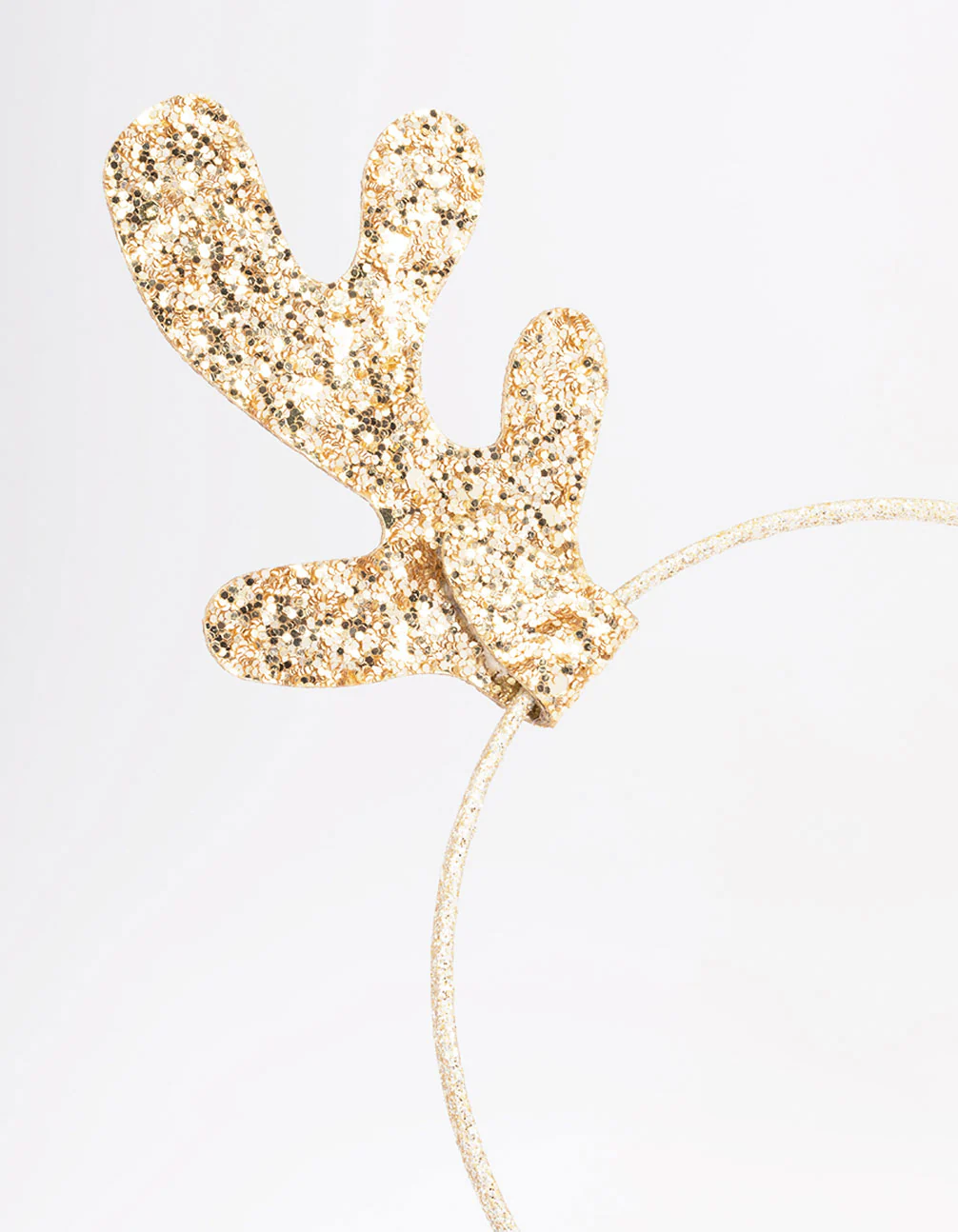 Kids Fabric Christmas Glitter Mini Antler Headband - Image 2