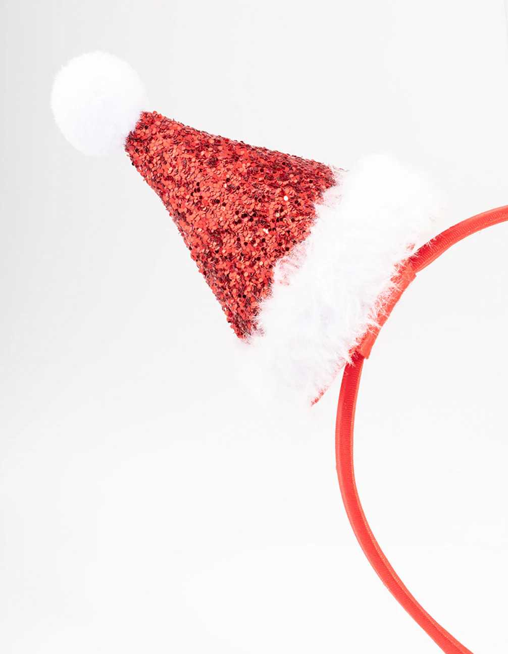 Kids Fabric Christmas Glitter Santa Hat Headband - Image 2