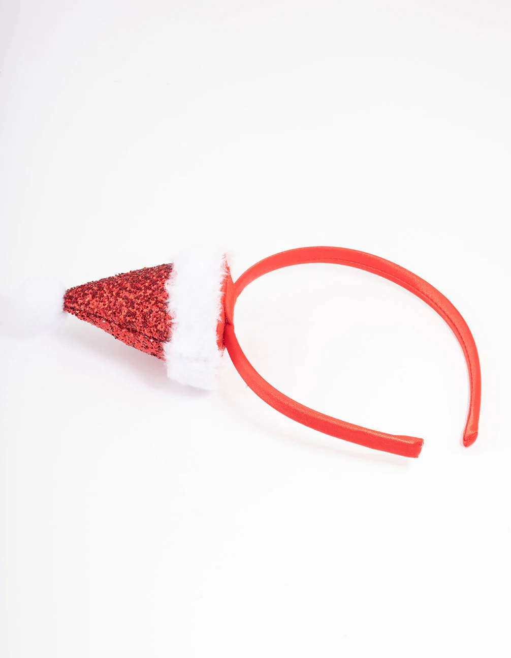 Kids Fabric Christmas Glitter Santa Hat Headband - Image 3