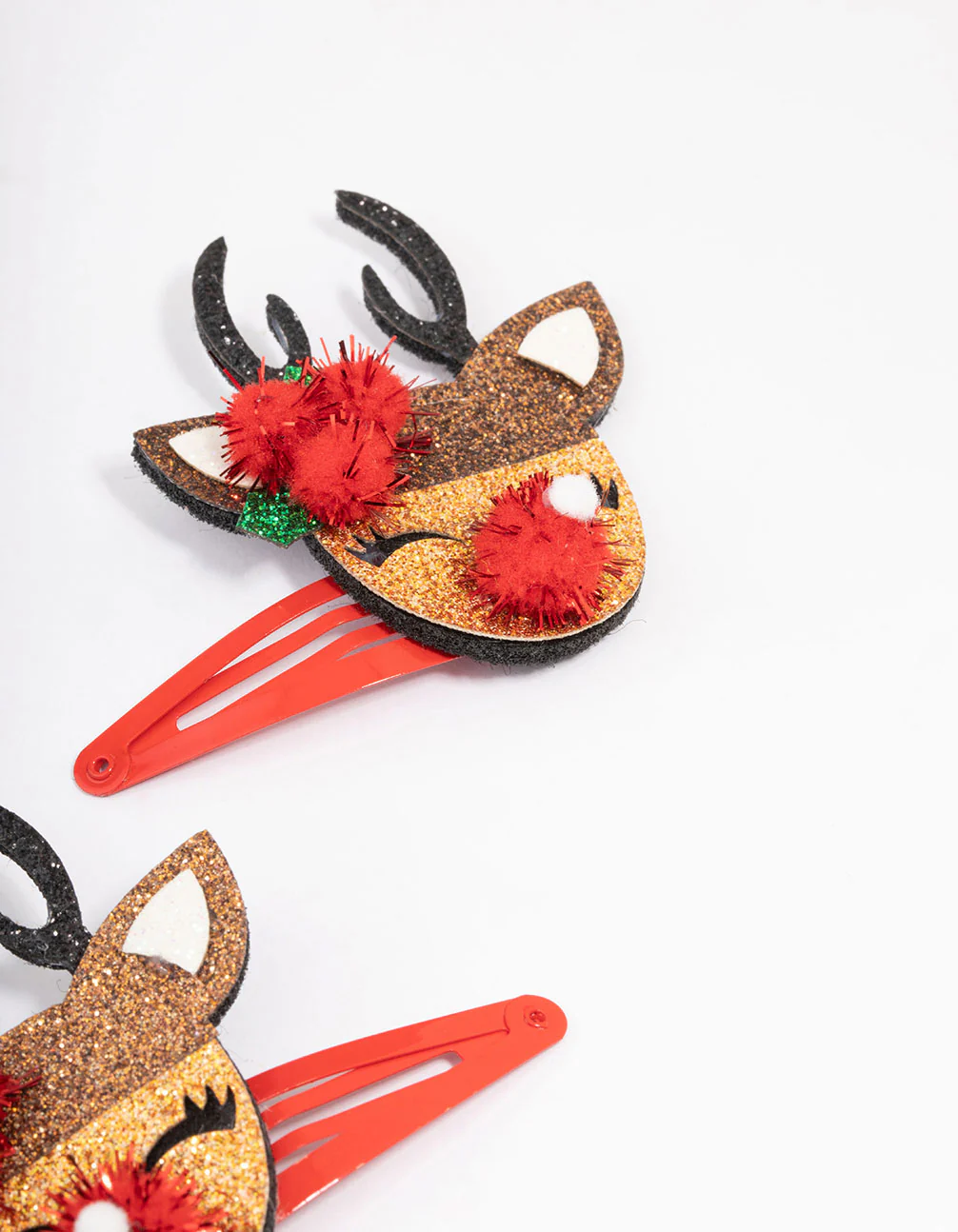 Kids Fabric Christmas Reindeer Hair Snaps Pack - Image 3