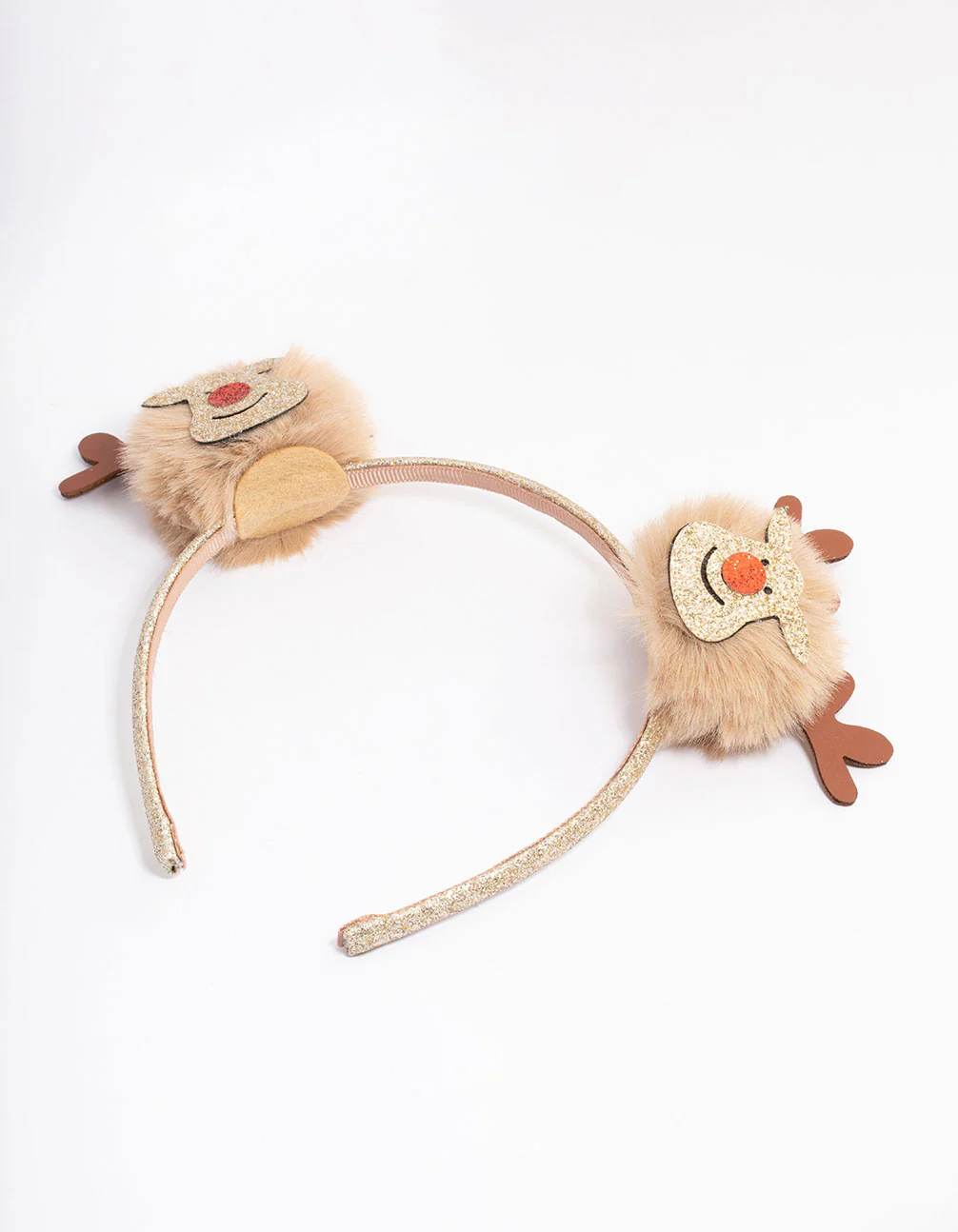 Kids Fabric Christmas Reindeer Pom Pom Headband - Image 3