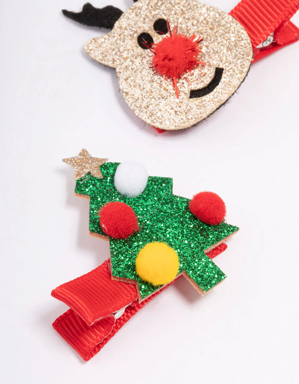 Kids Fabric Christmas Reindeer Hair Clips - Image 2