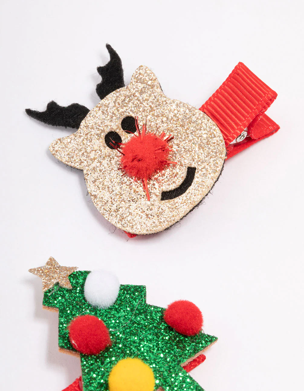 Kids Fabric Christmas Reindeer Hair Clips - Image 3