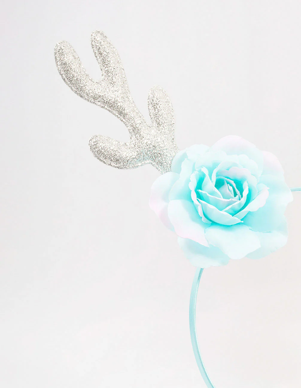 Kids Fabric Christmas Rose Sequin Antler Headband - Image 2