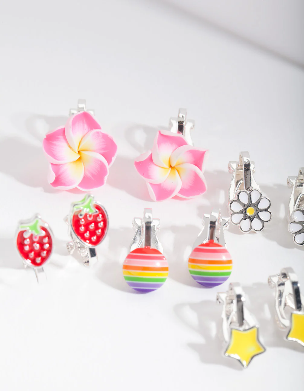Kids Fruity Flower Clip-On Earring 5-Pack - Image 2
