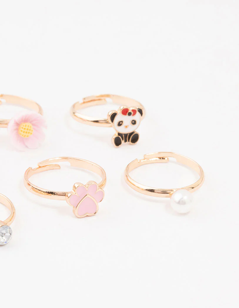 Kids Gold Animal Stacking Ring Pack - Image 3