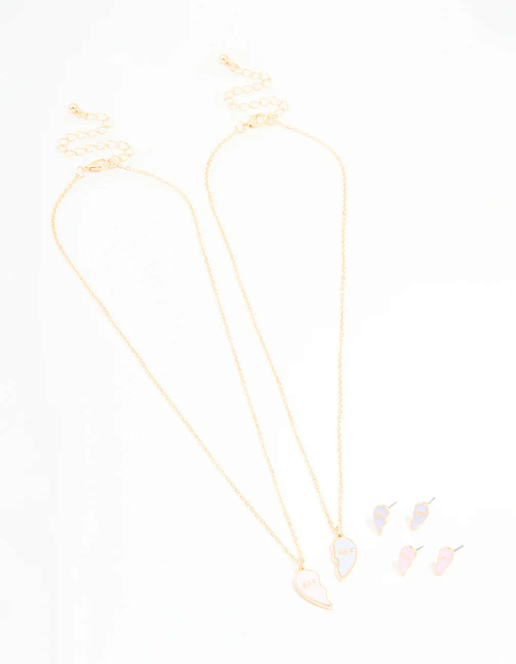 Kids Gold BFF Necklace & Earrings Pack - Image 2