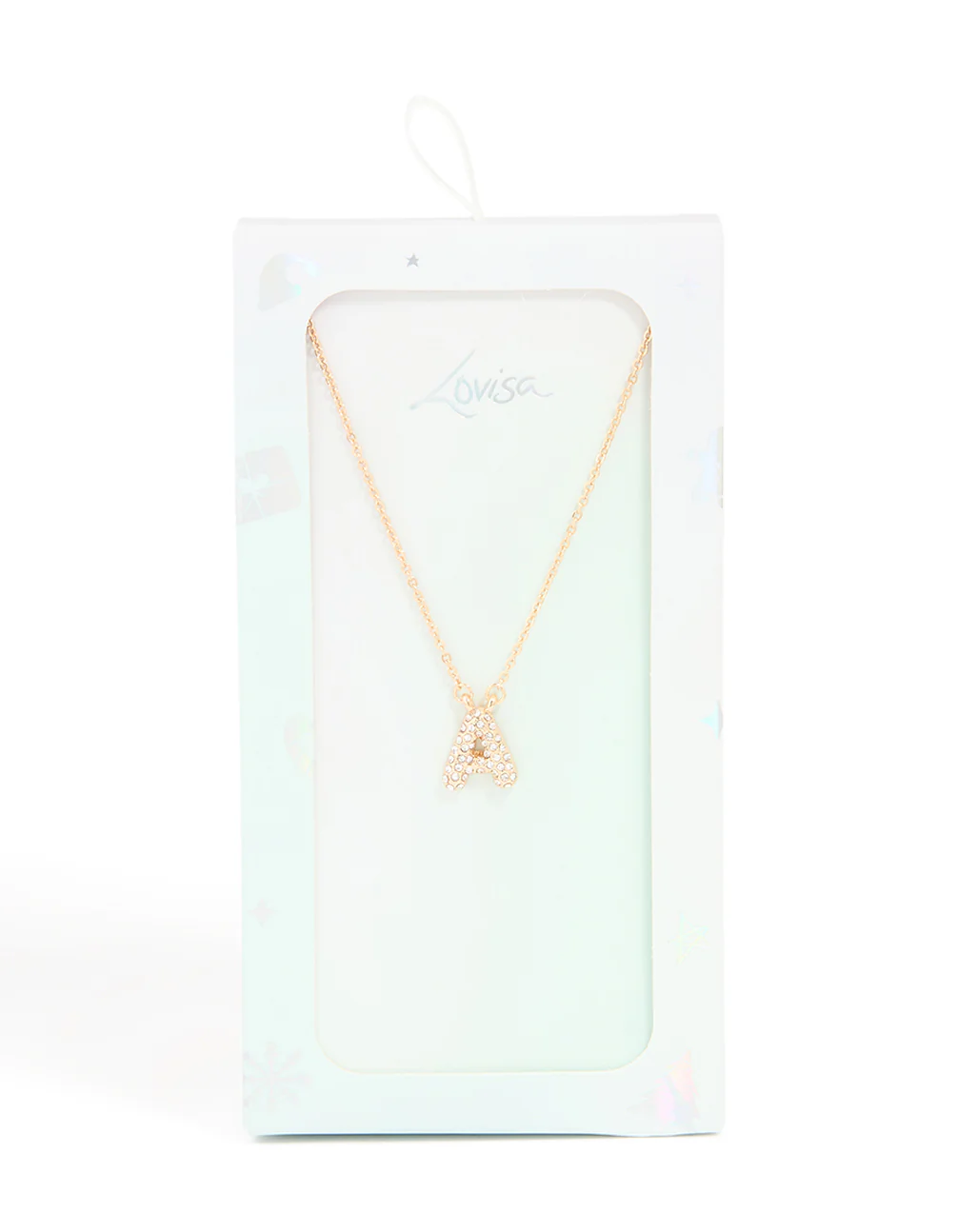 Kids Gold Cubic Zirconia Letter A Necklace - Image 5