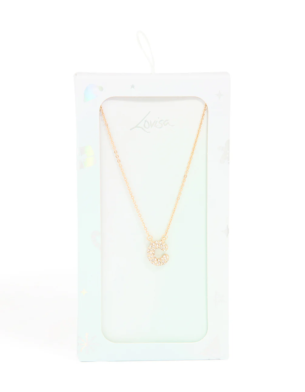 Kids Gold Cubic Zirconia Letter C Necklace - Image 5