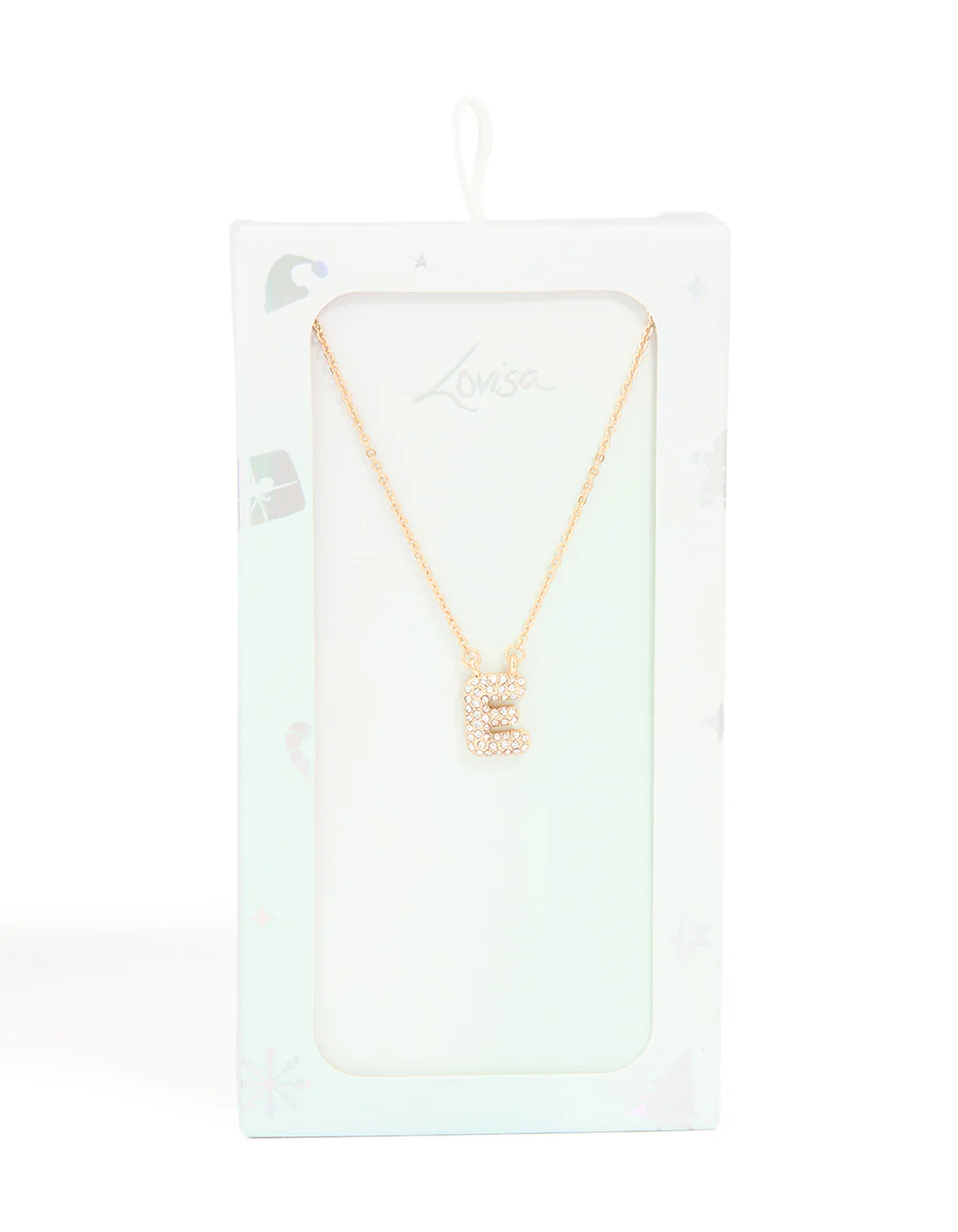 Kids Gold Cubic Zirconia Letter E Necklace - Image 5
