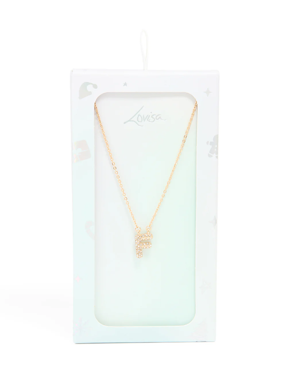 Kids Gold Cubic Zirconia Letter F Necklace - Image 5