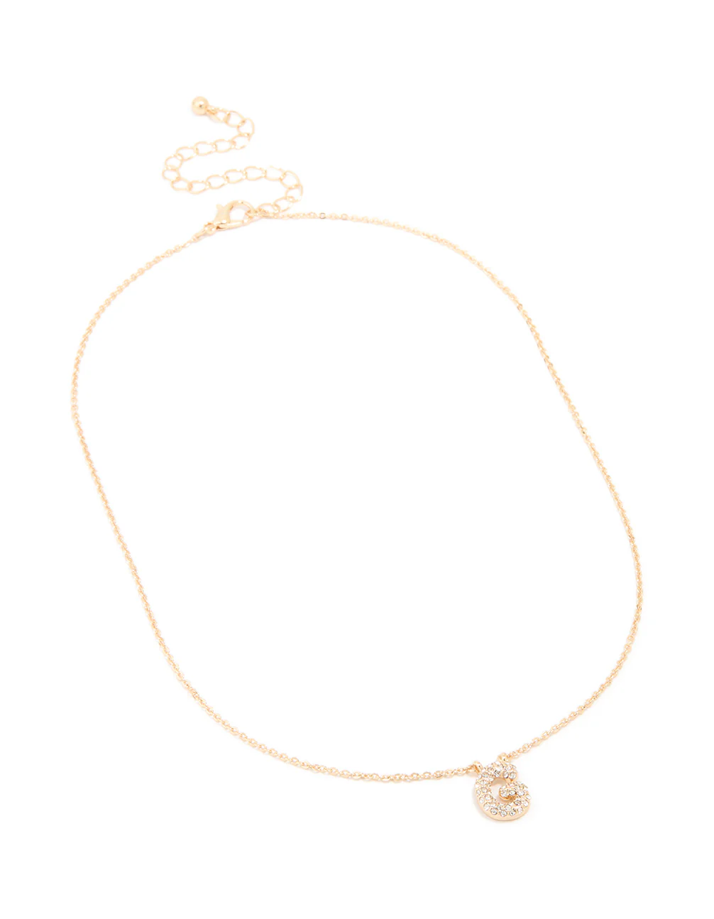Kids Gold Cubic Zirconia Letter G Necklace - Image 3