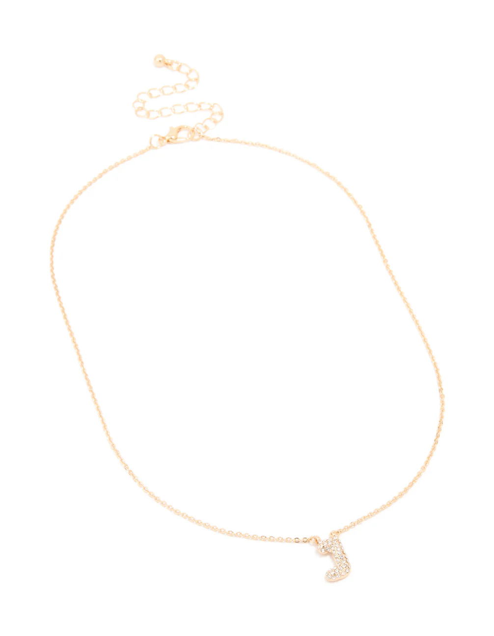Kids Gold Cubic Zirconia Letter J Necklace - Image 3