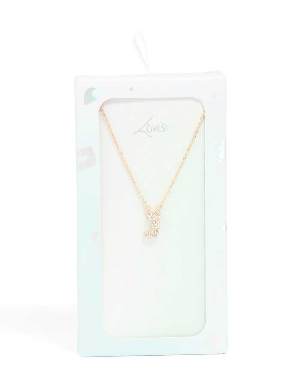 Kids Gold Cubic Zirconia Letter J Necklace - Image 5