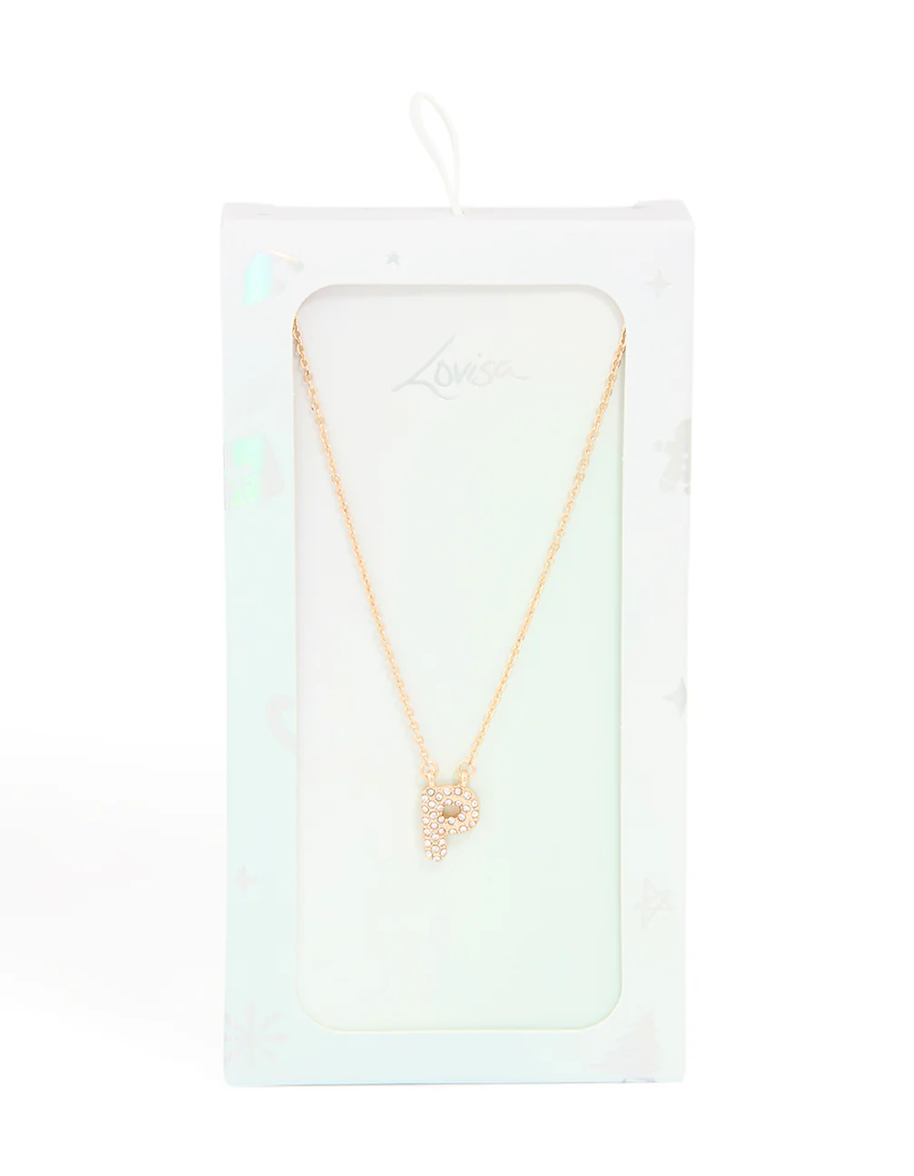 Kids Gold Cubic Zirconia Letter P Necklace - Image 5