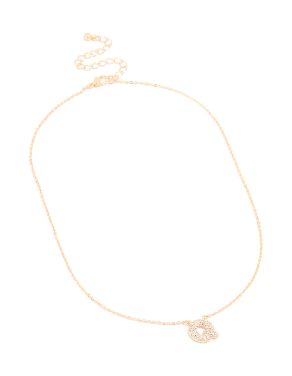 Kids Gold Cubic Zirconia Letter Q Necklace - Image 3