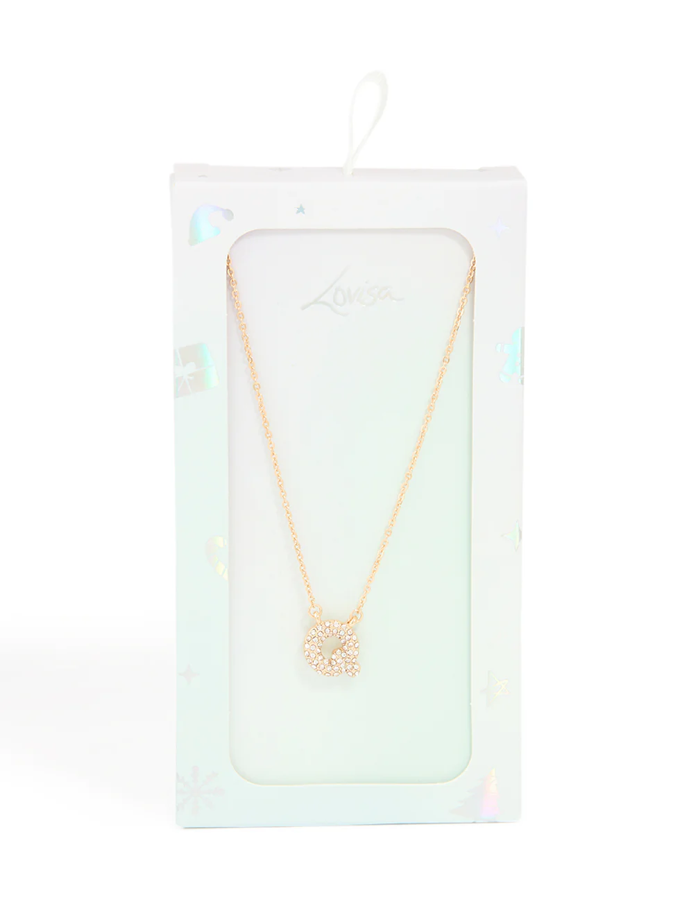 Kids Gold Cubic Zirconia Letter Q Necklace - Image 5