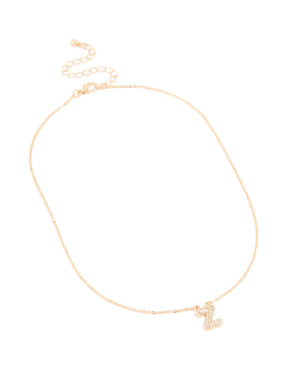 Kids Gold Cubic Zirconia Letter Z Necklace - Image 3