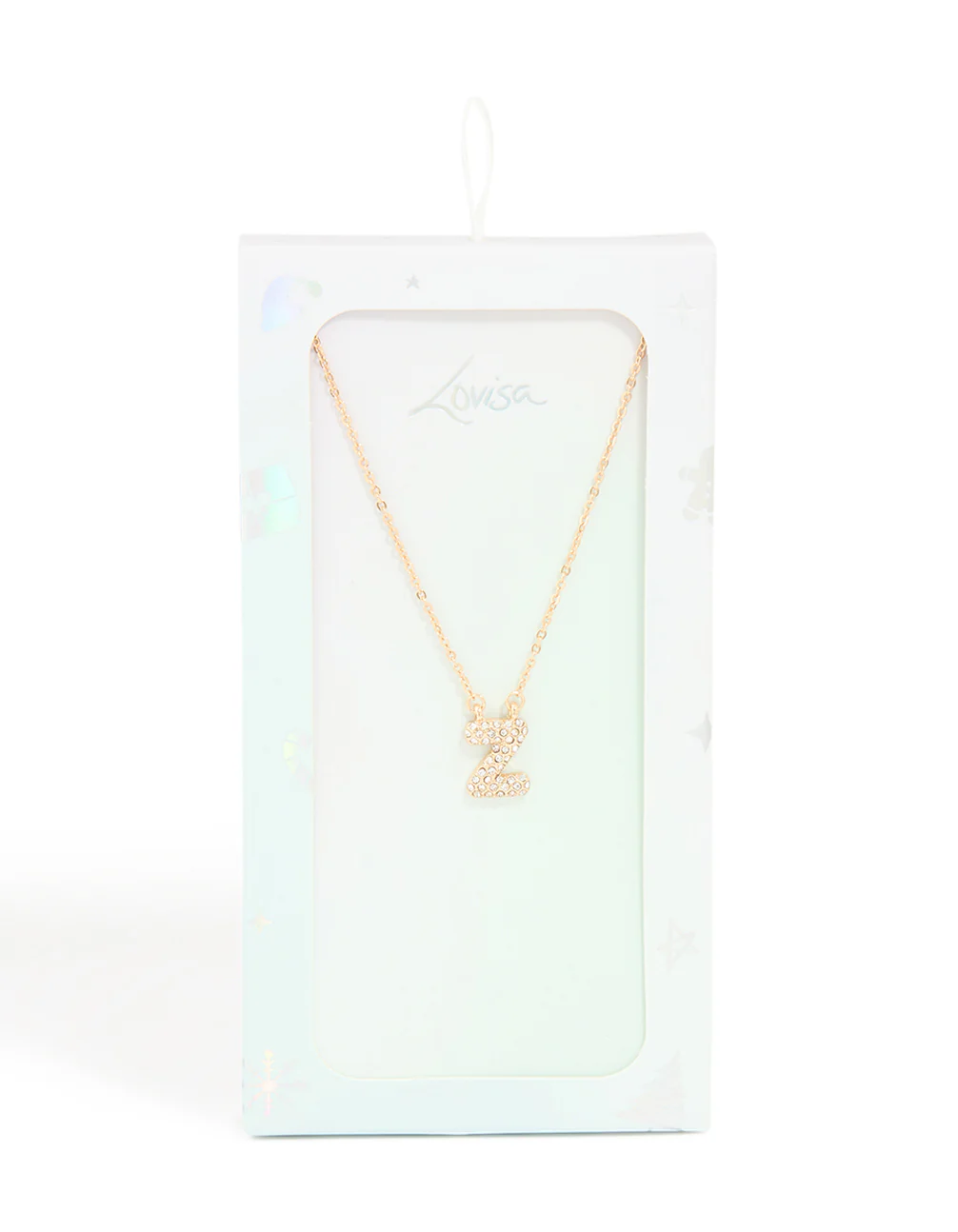 Kids Gold Cubic Zirconia Letter Z Necklace - Image 5