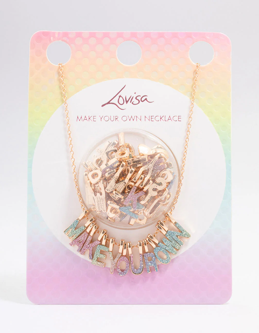 Kids Gold Make Your Own DIY Rainbow Glitter Charm Necklace Kit - Image 3