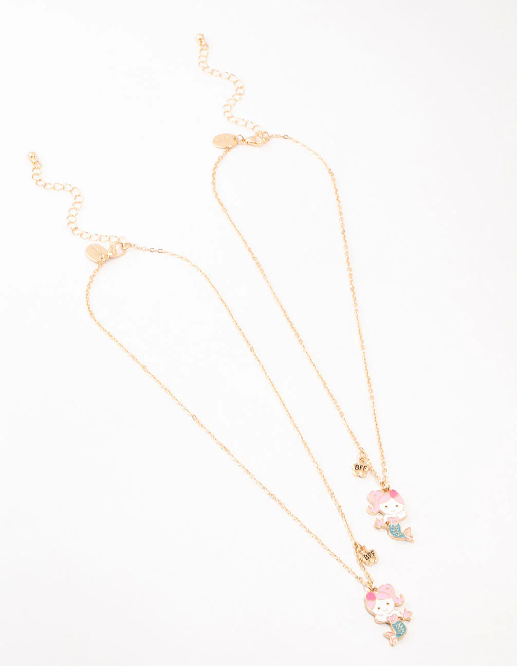 Kids Gold Mermaid BFF Necklace - Image 2