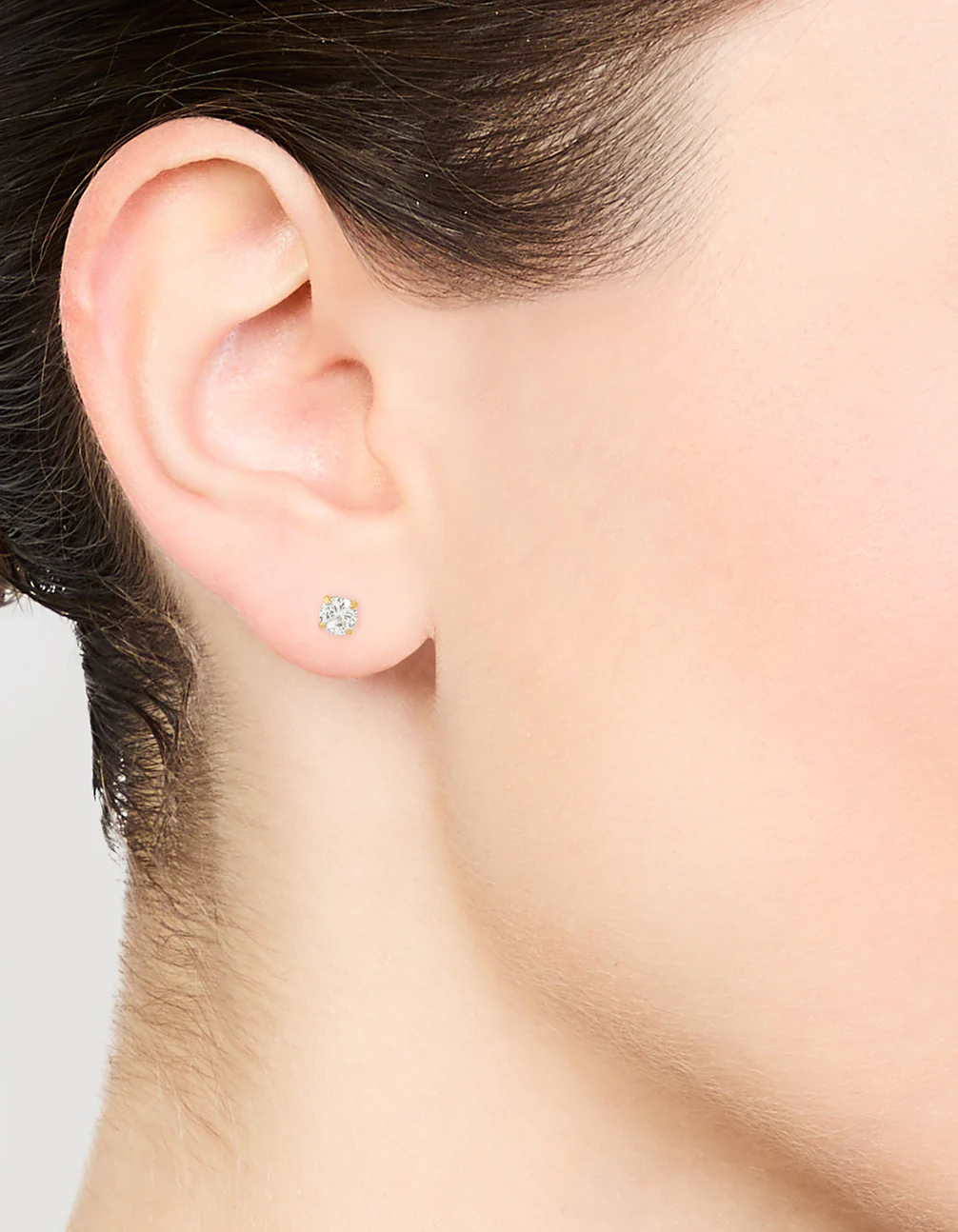 Gold Plated Surgical Steel Cubic Zirconia Flat Back Earrings - Image 2