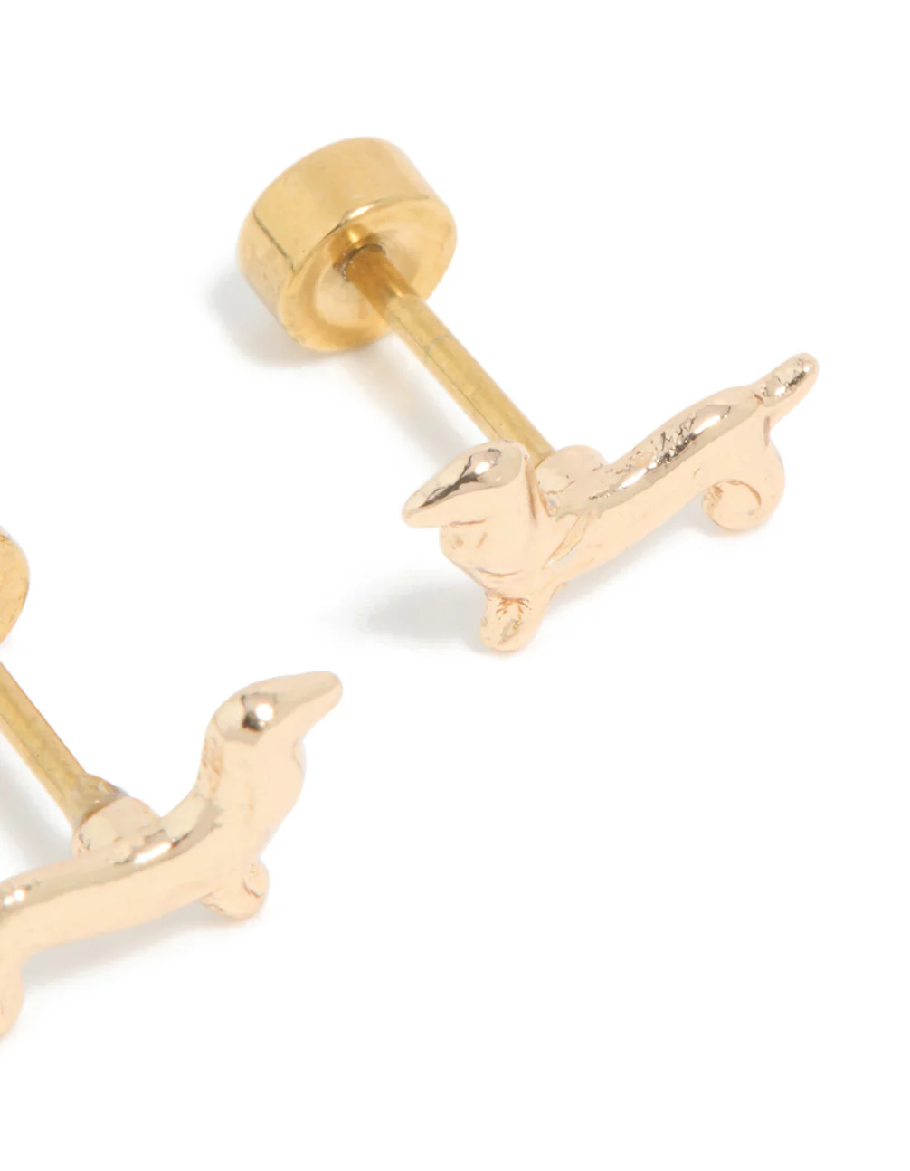 Kids Gold Plated Surgical Steel Dog Flat Back Studs - Image 3