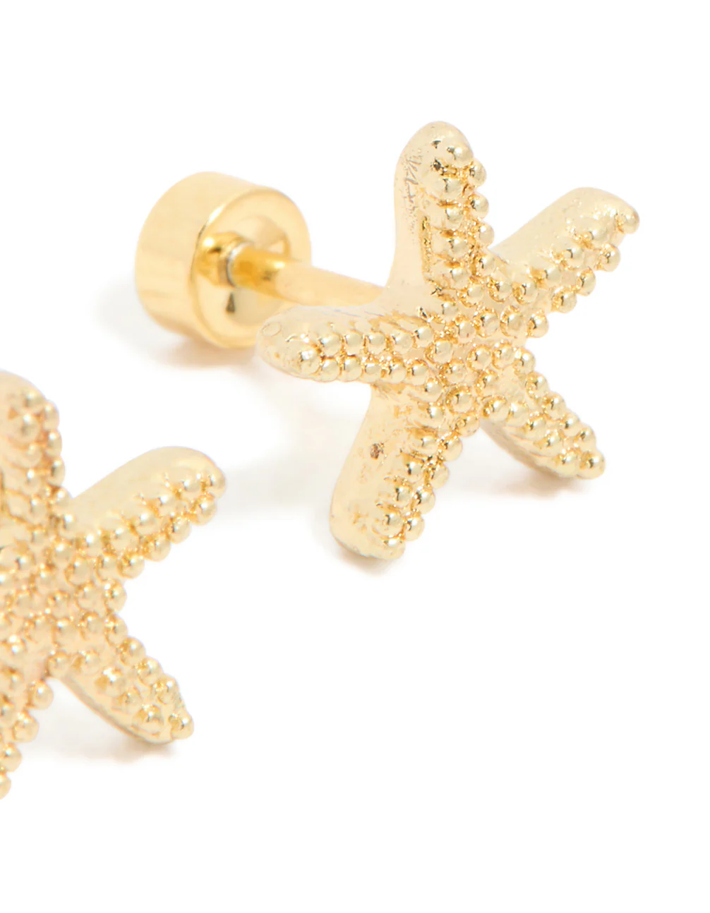 Kids Gold Plated Surgical Steel Starfish Stud Earrings - Image 3