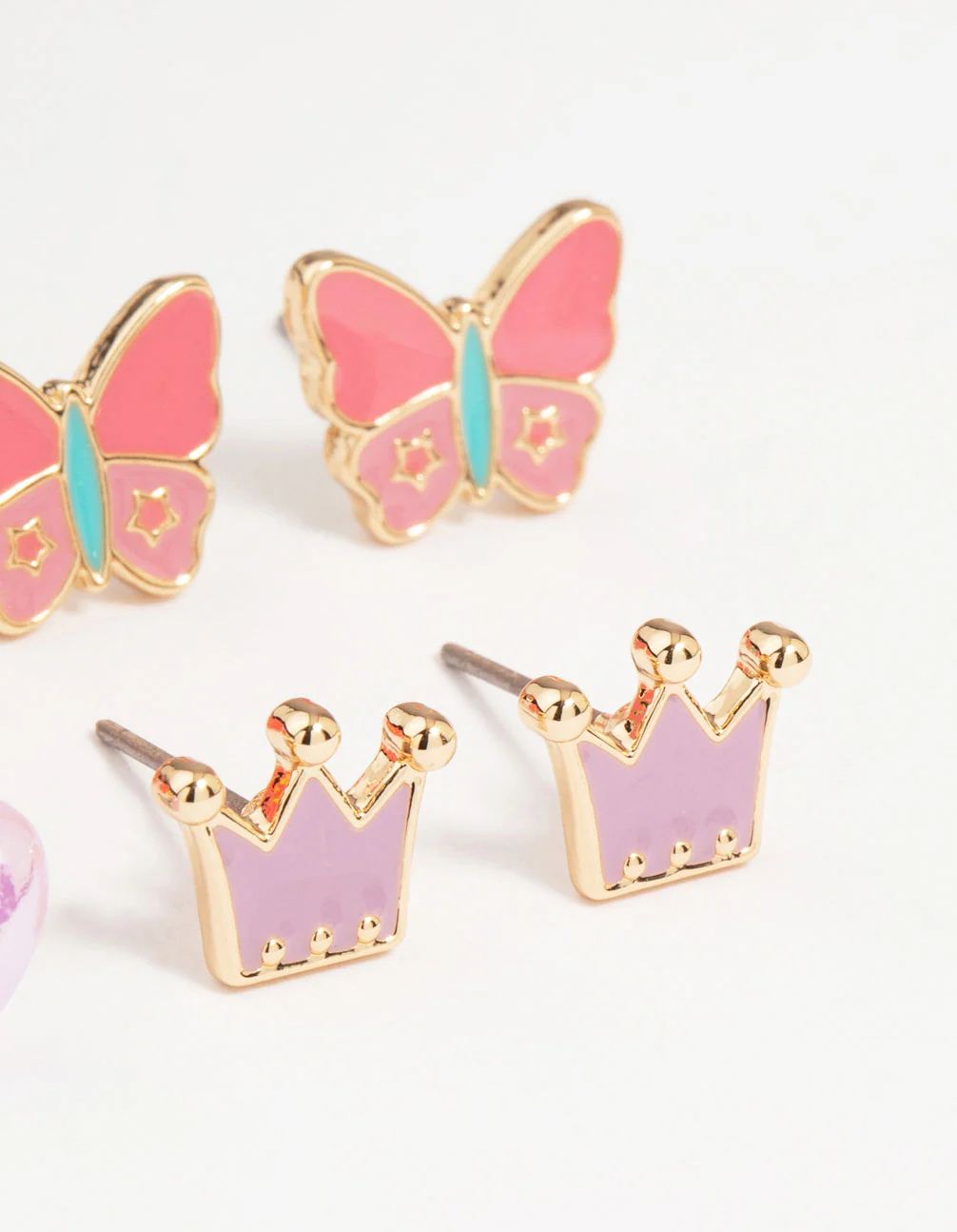 Kids Gold Tiara & Bee Stud Earrings 6-Pack - Image 3