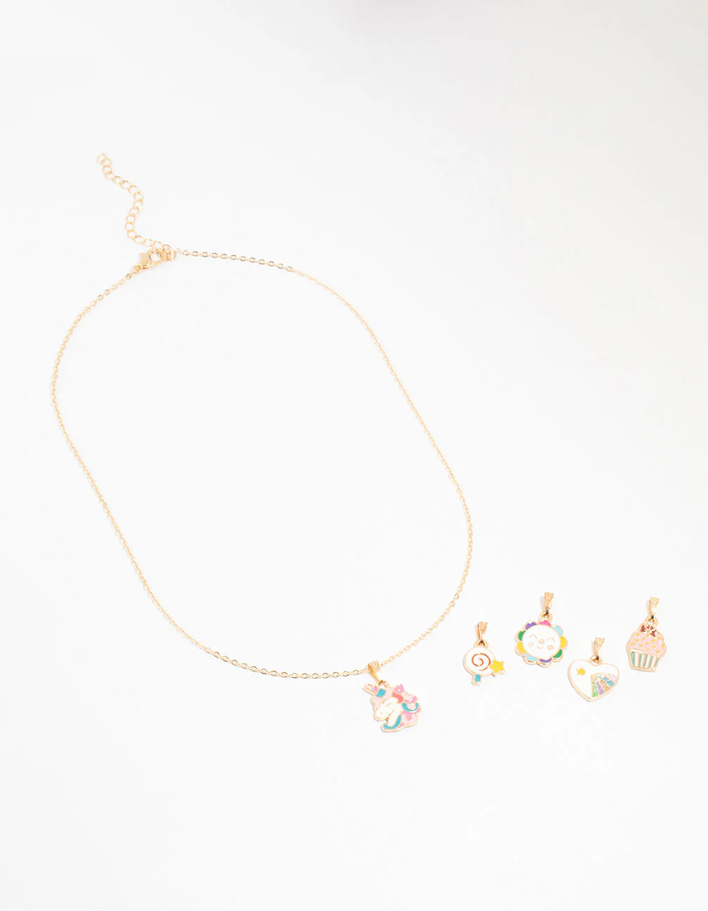 Kids Gold Unicorn Charm Necklace - Image 2