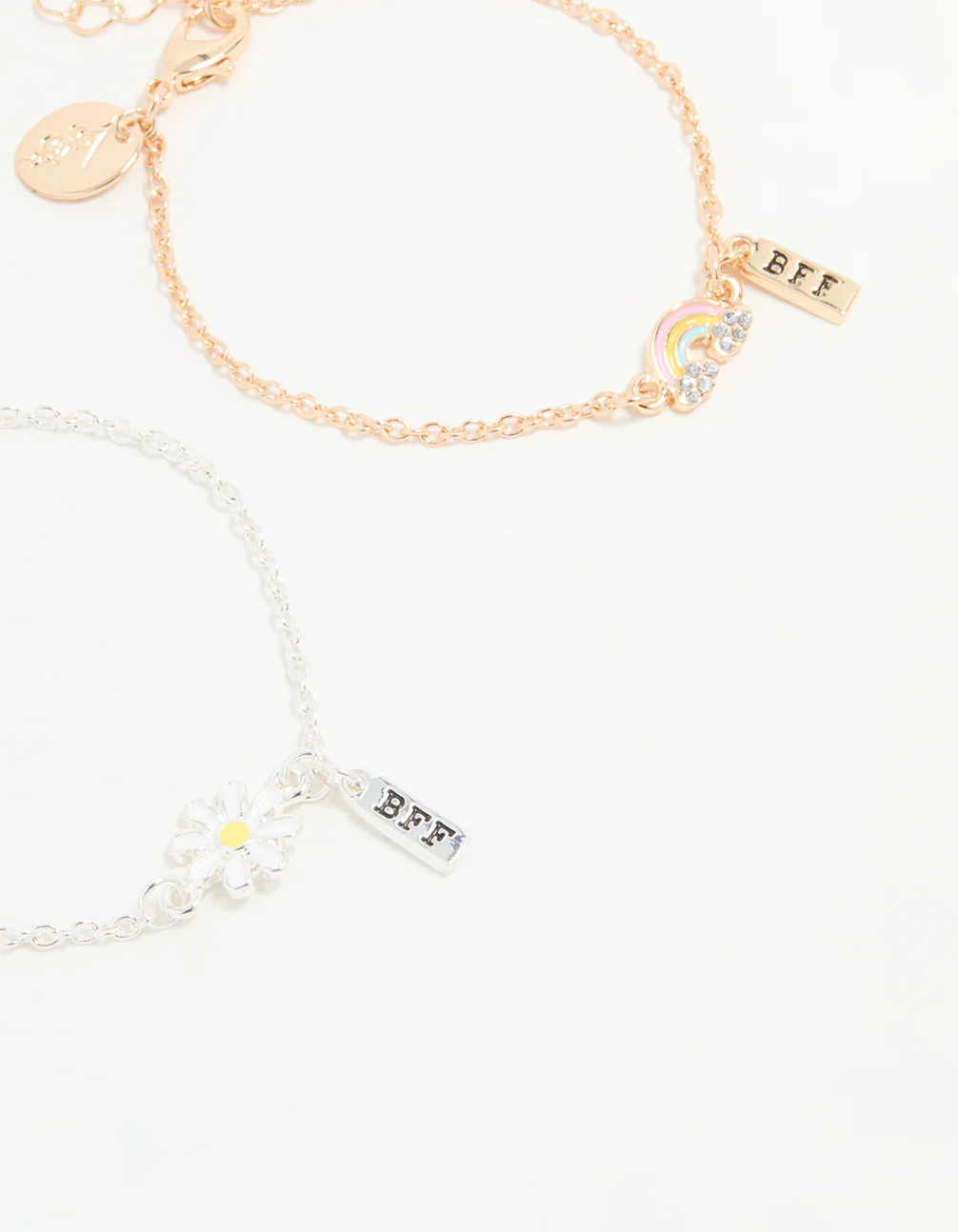 Kids Mixed Metal Flower & Butterfly Best Friends Bracelets 3-Pack - Image 2