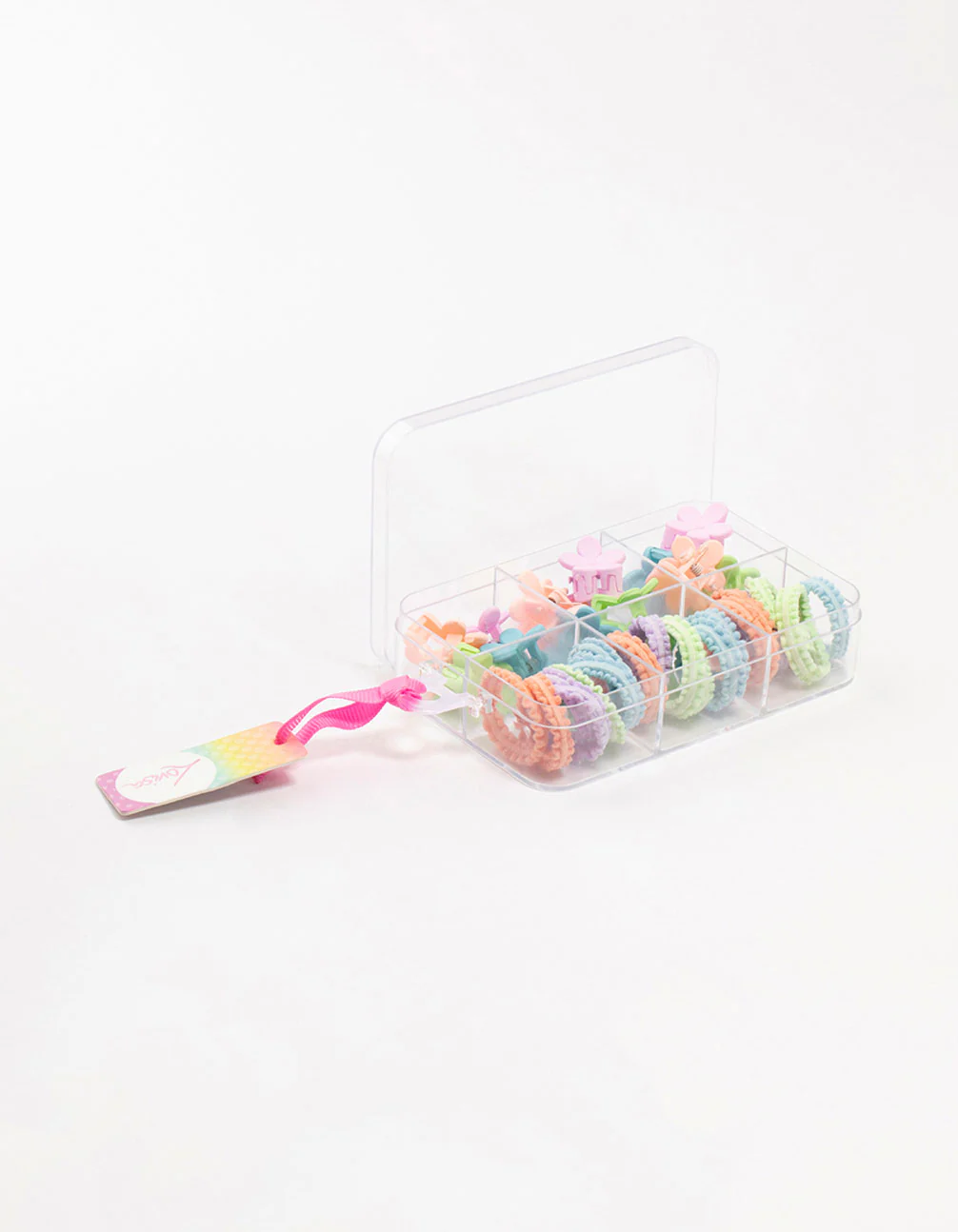 Kids Mixed Pastel Hair Ties & Clips Pack - Image 2